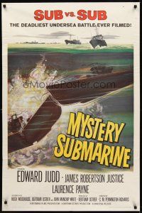 9c556 MYSTERY SUBMARINE 1sh '63 World War II's deadliest undersea sub vs. sub battle ever!