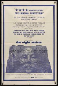 9c575 NIGHT VISITOR military 1sh '71 Max Von Sydow, creepy artwork of face in stone wall!