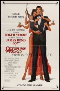 9c587 OCTOPUSSY style B advance 1sh '83 art of sexy Maud Adams & Roger Moore as Bond by Goozee!