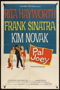 9c608 PAL JOEY 1sh '57 art of Frank Sinatra with sexy Rita Hayworth & Kim Novak!