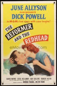 9c669 REFORMER & THE REDHEAD 1sh '50 June Allyson overpowers Dick Powell with 1000 laughs!