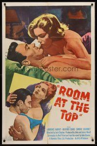 9c699 ROOM AT THE TOP int'l 1sh '59 Laurence Harvey loves Heather Sears AND Simone Signoret!