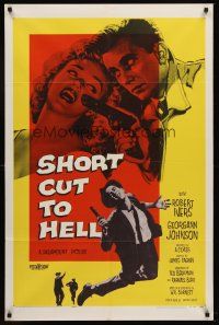 9c746 SHORT CUT TO HELL 1sh '57 directed by James Cagney, from Graham Greene's novel!