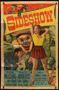 9c748 SIDESHOW 1sh '50 T-man Don McGuire goes undercover at a carnival & busts jewel smugglers!