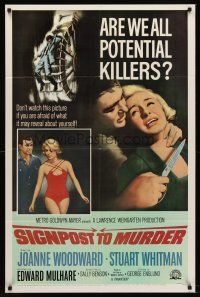 9c752 SIGNPOST TO MURDER 1sh '65sexy Joanne Woodward, Stuart Whitman, are we all potential killers?