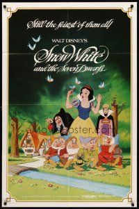 9c762 SNOW WHITE & THE SEVEN DWARFS 1sh R83 Walt Disney animated cartoon fantasy classic!