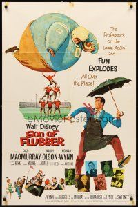 9c768 SON OF FLUBBER style B 1sh '63 Walt Disney, art of absent-minded professor Fred MacMurray!