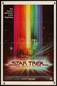 9c792 STAR TREK 1sh '79 cool art of William Shatner & Leonard Nimoy by Bob Peak!