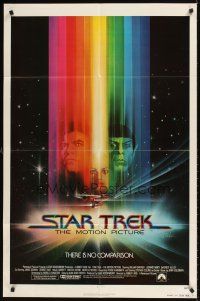 9c793 STAR TREK advance 1sh '79 cool art of William Shatner, Nimoy & Khambatta by Bob Peak!