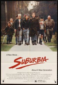 9c810 SUBURBIA 1sh '83 Penelope Spheeris directed, Chris Pedersen, suburban punks!