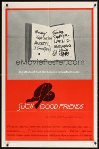 9c812 SUCH GOOD FRIENDS 1sh '72 Otto Preminger, image of little black book, Saul Bass art!