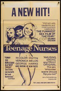 9c846 TEENAGE NURSES 1sh '74 Valerie Marron as Veronica Melon, Laura Cannon, hospital sex!
