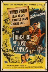 9c908 TREASURE OF LOST CANYON 1sh '52 William Powell in Robert Louis Stevenson western adventure!