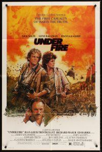 9c926 UNDER FIRE 1sh '83 Nick Nolte, Gene Hackman, Joanna Cassidy, great Drew Struzan art!