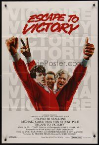 9c943 VICTORY int'l 1sh '81 John Huston, art of soccer players Stallone, Caine & Pele by Jarvis!