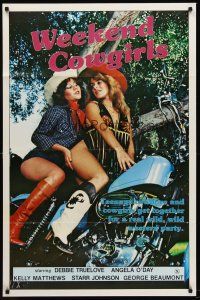 9c959 WEEKEND COWGIRLS 1sh '83 Ray Dennis Steckler, Debbie Truelove, sexy girls on Harley!