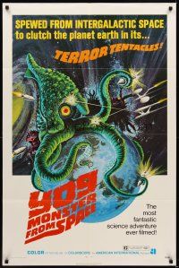 9c991 YOG: MONSTER FROM SPACE 1sh '71 it was spewed from intergalactic space to clutch Earth!