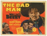 9d016 BAD MAN TC '41 close up of Wallace Beery in sombrero, Lionel Barrymore, Laraine Day