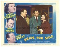 9d267 BRIDE FOR SALE LC #4 '49 Robert Young & George Brent smile at Claudette Colbert!