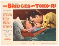 9d271 BRIDGES AT TOKO-RI LC #8 '54 close up of gorgeous Grace Kelly & William Holden in bed!