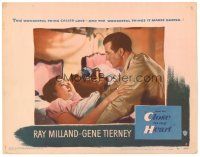 9d303 CLOSE TO MY HEART LC #6 '51 Ray Milland looks down at pretty Gene Tierney in bed!