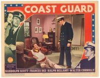 9d304 COAST GUARD LC '39 officer Ralph Bellamy stands over Randolph Scott, who he punched!