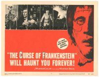 9d336 CURSE OF FRANKENSTEIN LC #2 '57 Peter Cushing, cool close up monster artwork!