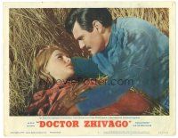 9d358 DOCTOR ZHIVAGO LC #4 '65 romantic close up of Omar Sharif & Julie Christie, David Lean epic!