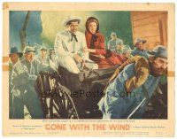 9d439 GONE WITH THE WIND LC #7 R61 Clark Gable & Vivien Leigh caught up in a Confederate retreat!