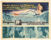 9d104 NIAGARA TC '53 classic art of giant sexy Marilyn Monroe on famous waterfall!