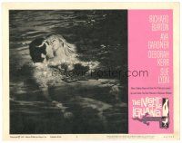 9d651 NIGHT OF THE IGUANA LC #4 '64 Richard Burton & Sue Lyon swimming, directed by John Huston