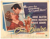 9d109 ONE DESIRE TC '55 Rock Hudson gave sexy Anne Baxter everything but a good name!