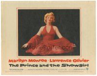 9d703 PRINCE & THE SHOWGIRL LC #8 '57 classic c/u of sexiest Marilyn Monroe kneeling in red dress!