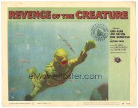 9d727 REVENGE OF THE CREATURE LC #4 '55 great close up of the monster swimming underwater!
