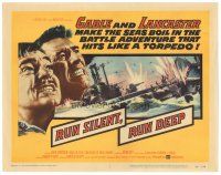 9d124 RUN SILENT, RUN DEEP TC '58 art of Clark Gable & Burt Lancaster + military submarine!