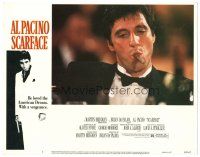 9d757 SCARFACE LC #7 '83 c/u of Al Pacino as Tony Montana with cigar, Brian De Palma, Oliver Stone