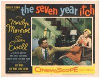 9d004 SEVEN YEAR ITCH LC #3 '55 sexy Marilyn Monroe tries to get Tom Ewell's finger out of bottle!