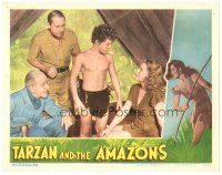 9d852 TARZAN & THE AMAZONS LC '45 Brenda Joyce looks up at Johnny Sheffield as Boy!
