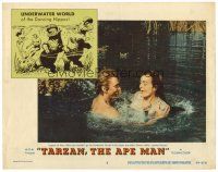 9d855 TARZAN THE APE MAN LC #5 '59 c/u of Denny Miller & Joanna Barnes in lagoon of love!