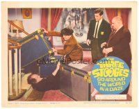 9d883 THREE STOOGES GO AROUND THE WORLD IN A DAZE LC '63 Curly-Joe watches Moe help Larry!
