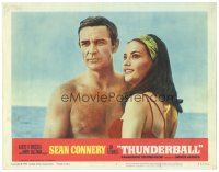 9d886 THUNDERBALL LC #2 '65 barechested Sean Connery as James Bond with sexy Claudine Auger!