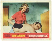 9d887 THUNDERBALL LC #3 '65 Sean Connery as James Bond gets a rubdown from sexy Molly Peters!