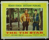 9d894 TIN STAR LC #3 '57 cowboy Henry Fonda stands by sheriff Anthony Perkins with guns ready!