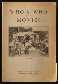 9e237 WHO'S WHO IN THE MOVIES paperback book '26 contact information for cast & crew members!