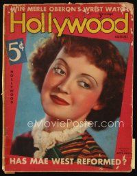 9e143 HOLLYWOOD magazine August 1936 portrait of Bette Davis by Edwin Bower Hesser!