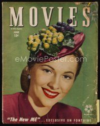 9e159 MODERN MOVIES magazine June 1945 portrait of Joan Fontaine starring in The Affairs of Susan!