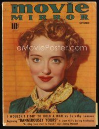 9e158 MOVIE MIRROR magazine September 1939 smiling portrait of Bette Davis by Paul Duval!