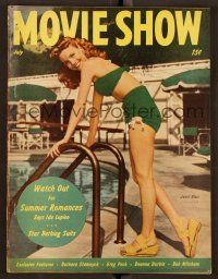 9e164 MOVIE SHOW magazine July 1947 full-length sexy Janet Blair in swimsuit by Jack Albin!