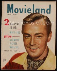 9e170 MOVIELAND magazine January 1947 great smiling portrait of Alan Ladd by Whitey Schafer!