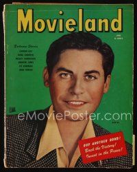 9e169 MOVIELAND magazine June 1945 great smiling portrait of John Hodiak, buy war bonds!